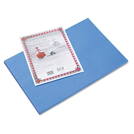 Pacon Riverside Construction Paper, 76lb, 12 x 18, Blue, PK50 103624